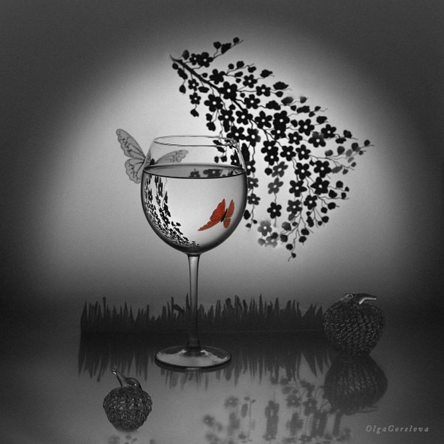 фото, стекло, натюрморт, лето, бабочка, Ольга Горелова