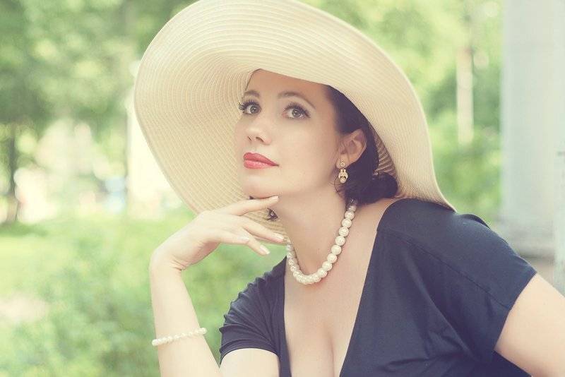 лето, дама, шляпа, ретро. гламур, OLYA