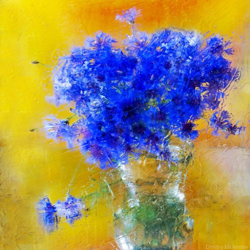 цвеы, букет, васильки Васильковый импрессионизм фото превью