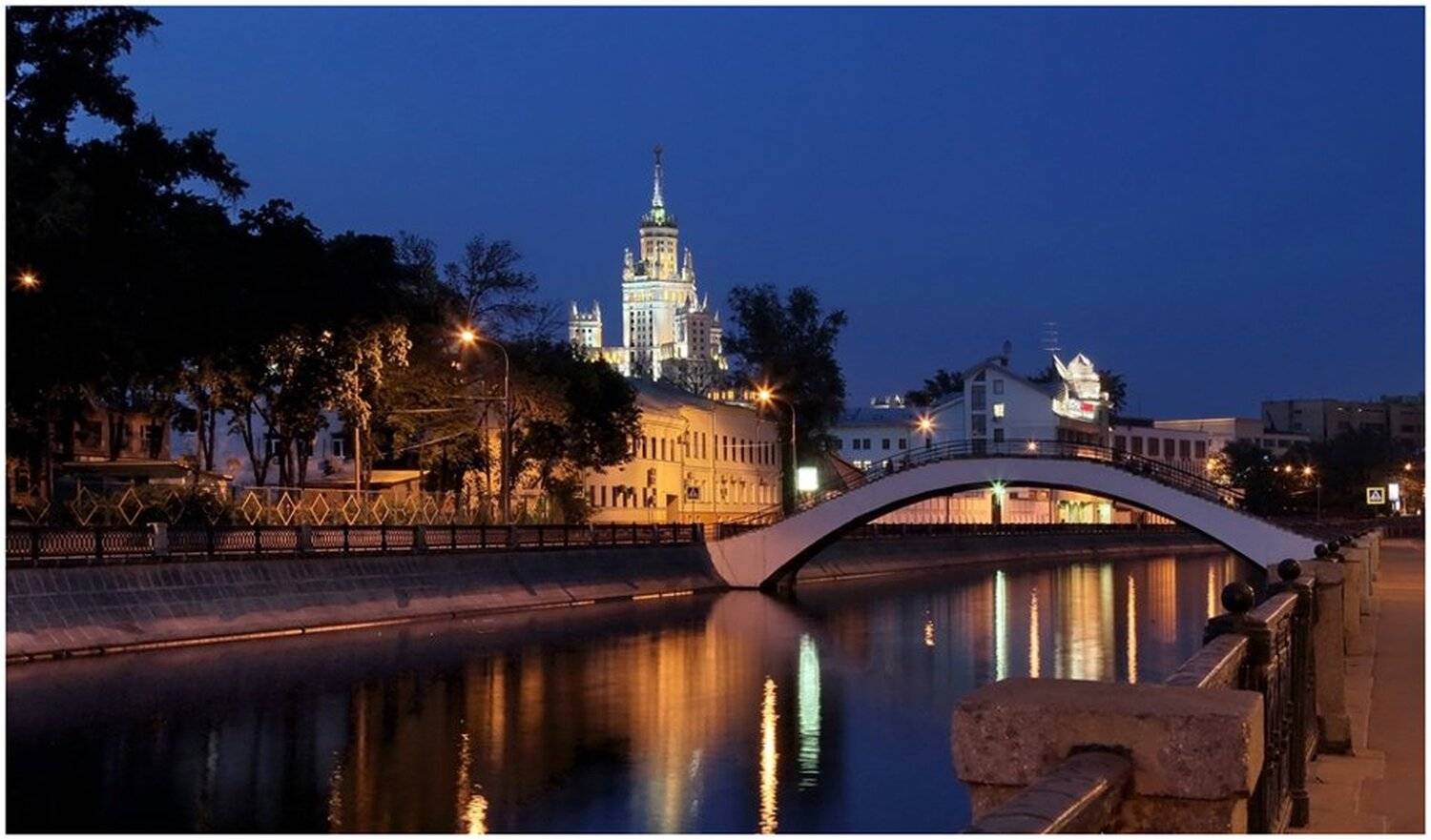 город, москва, ночь, высотка, река, сталинка, илюзион, мост, набережная, кулешов евгений, Кулешов Евгений