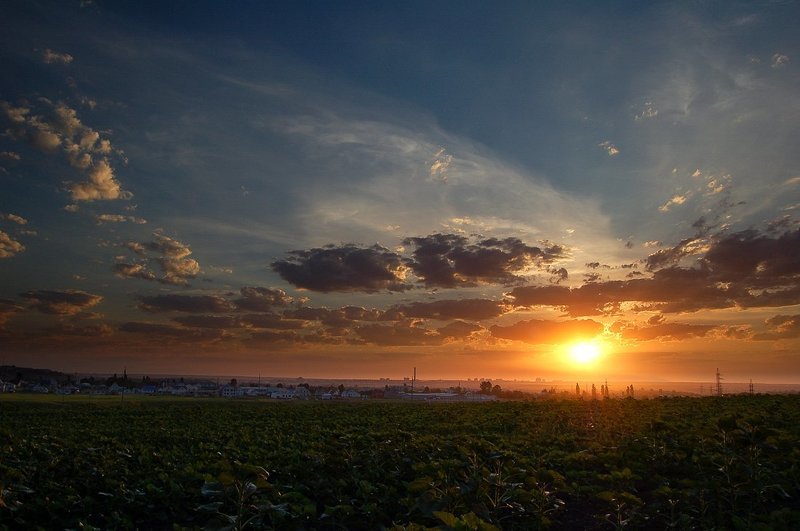 пейзаж,восход,заря,небо Зорька алая фото превью
