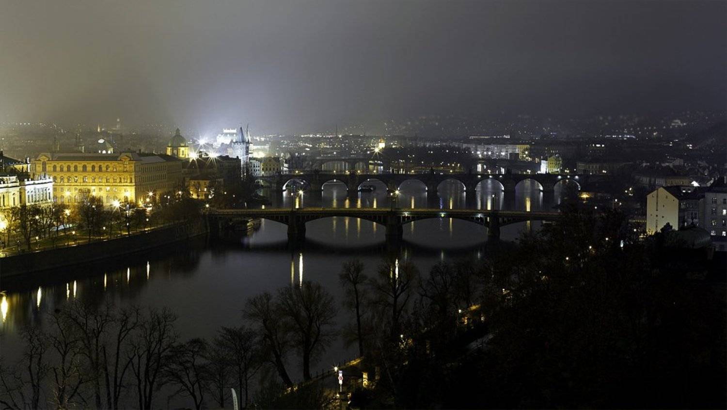 прага, мосты, ночь, Евгений Гаганов