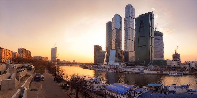 moscow city, москва, город, дейзаж, панорама, закат Пейзаж без названия фото превью