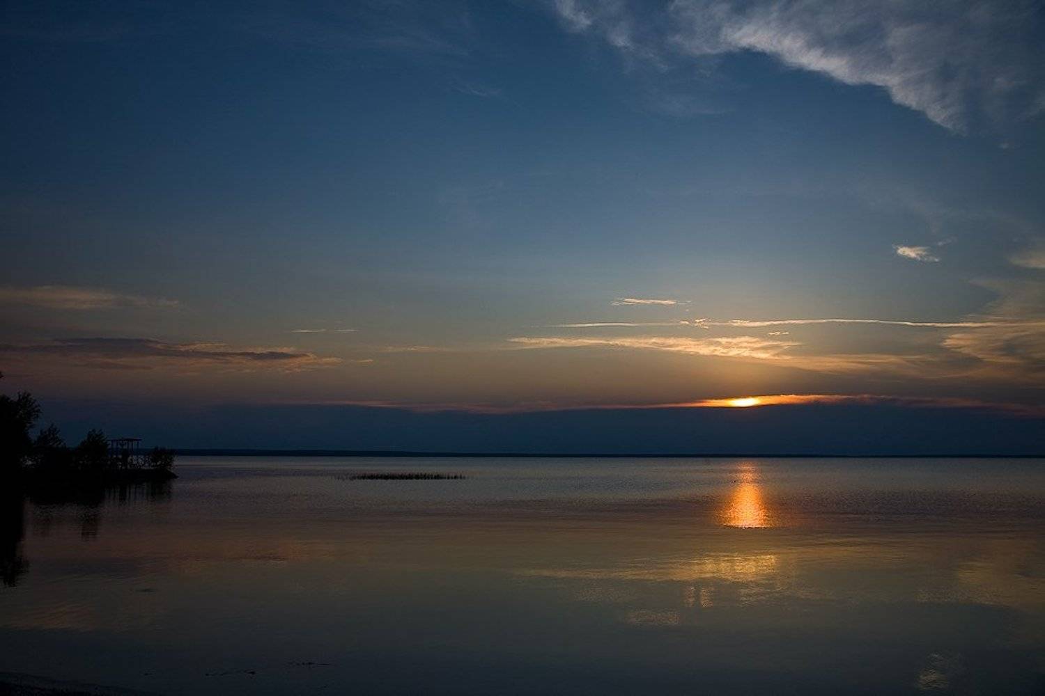 озеро, закат, тишина, tolyan139