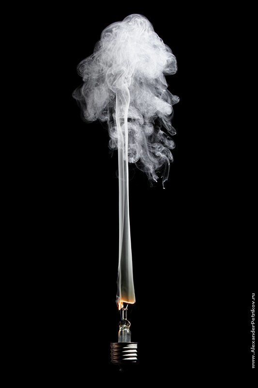 лампочки, дым, 100, ватт, цоколь из серии 100W - или Как перегорают лампочки II фото превью