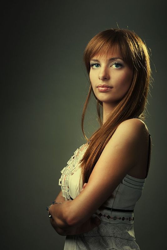 девушка, портрет, студия, свет Портерт фото превью