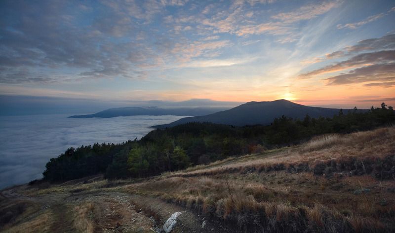 крым, демирджи, чатырдаг, закат Дороги в облака фото превью