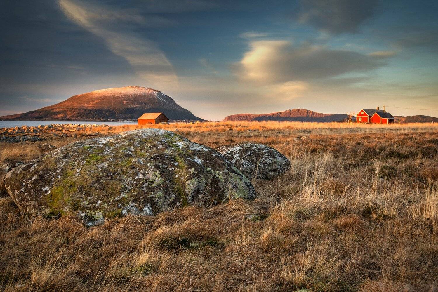 landscape,sunset,norway,mountains,house,природа,закат,норвегия, Olegs Bucis