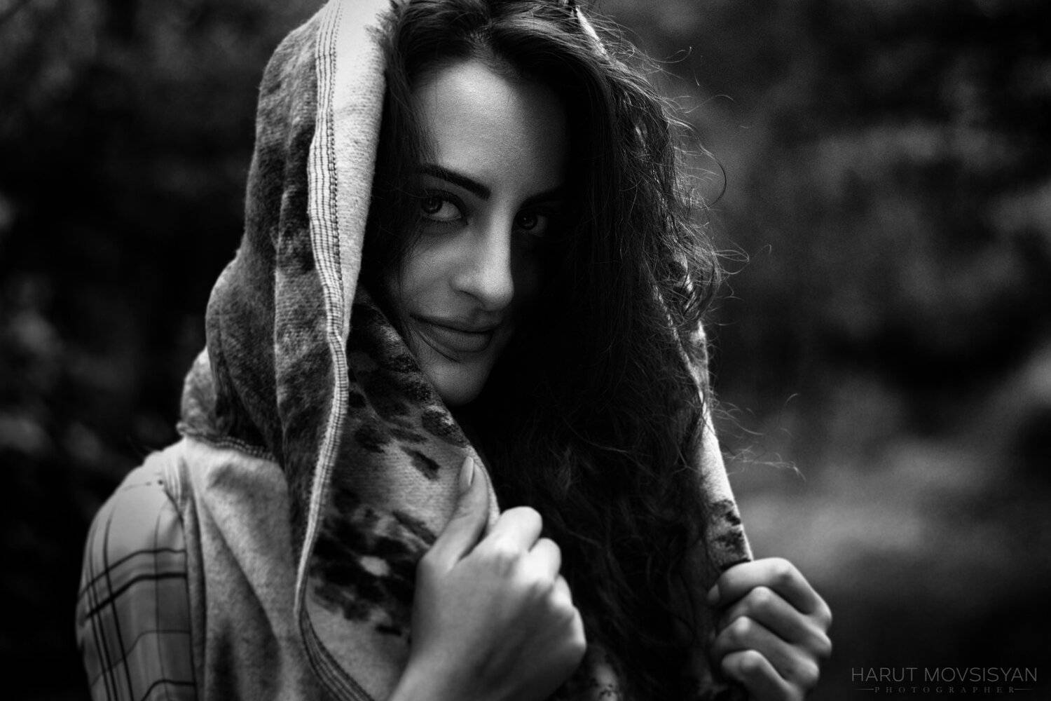 portrait, people, model, girl, beauty, black and white, Harut