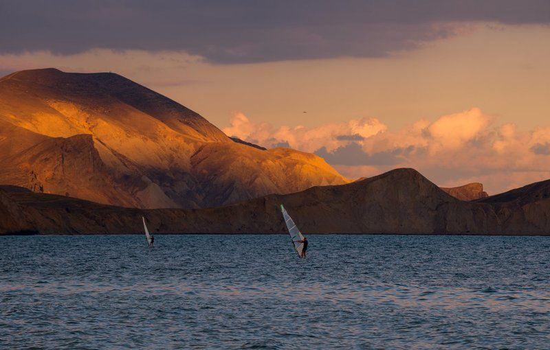 виндсёрфин На закате фото превью