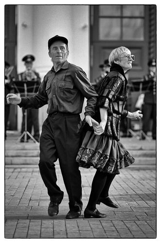 Walking among the Russians.
