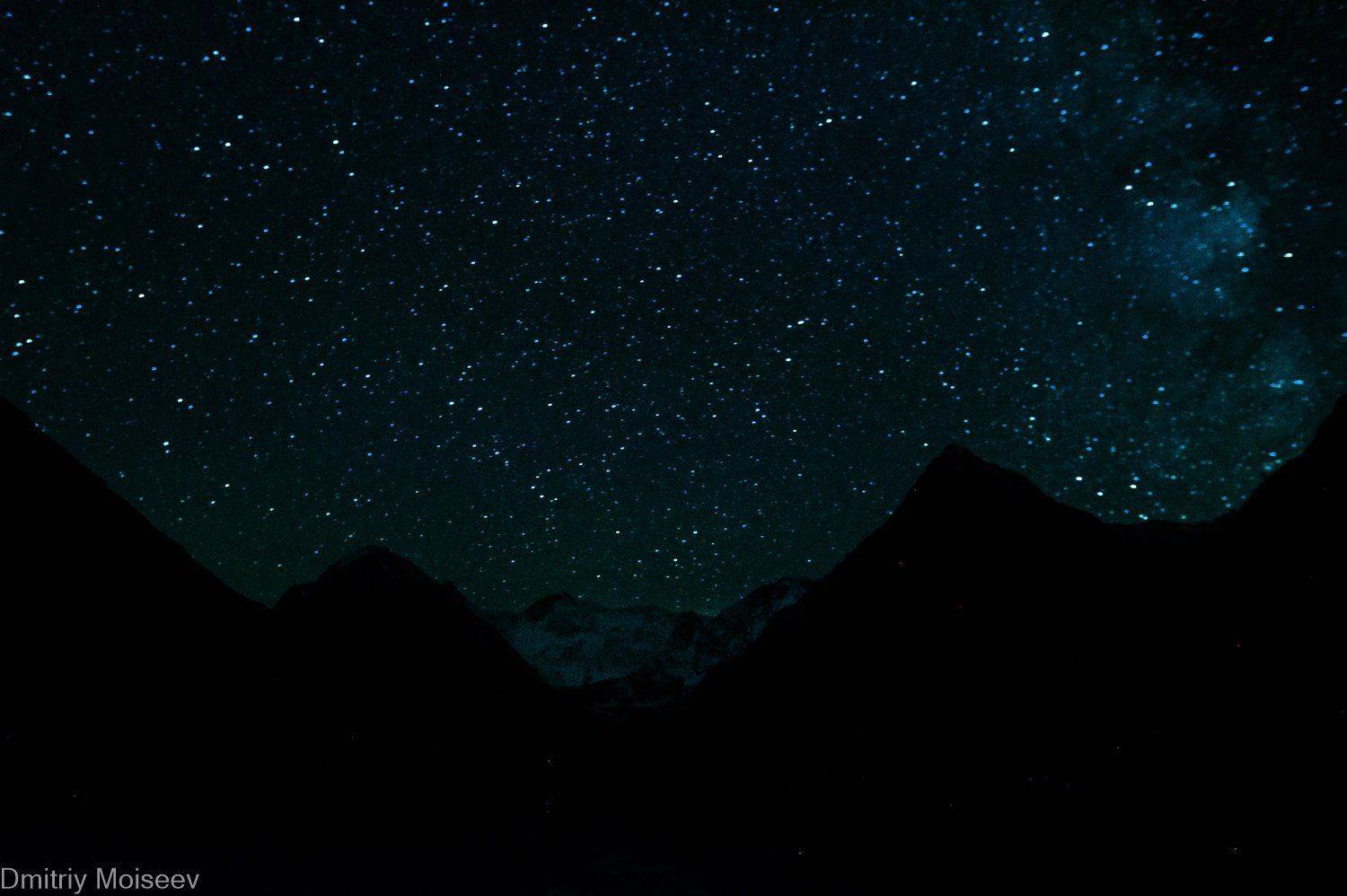 звезды, белуха, горы, лето, ночь, красота, природа, снег, DMITRIY MOISEEV