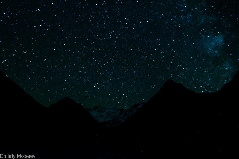 звезды, белуха, горы, лето, ночь, красота, природа, снег Белуха фото превью