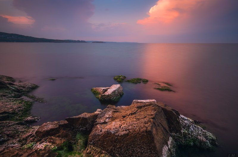 Bulgaria, clouds, evening, nd1000, sea, sky, Болгария, вечер, гроза, закат, камни, облако, Черное море, stones, Arkutino свет небесный фото превью