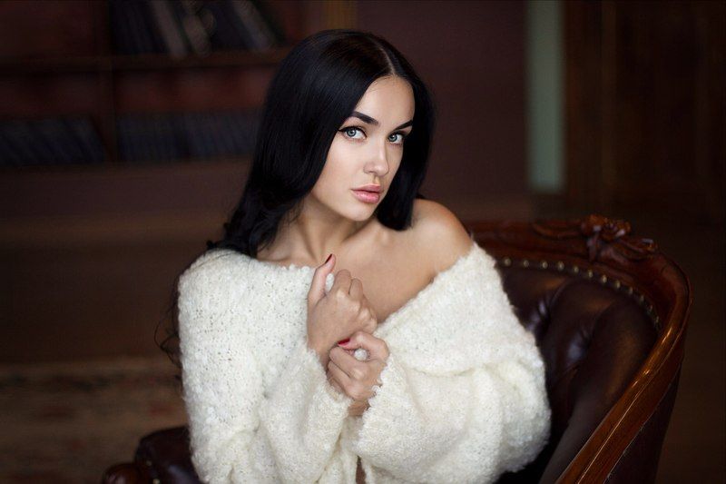 девушка, портрет, красота, нежность, брюнетка Мария фото превью