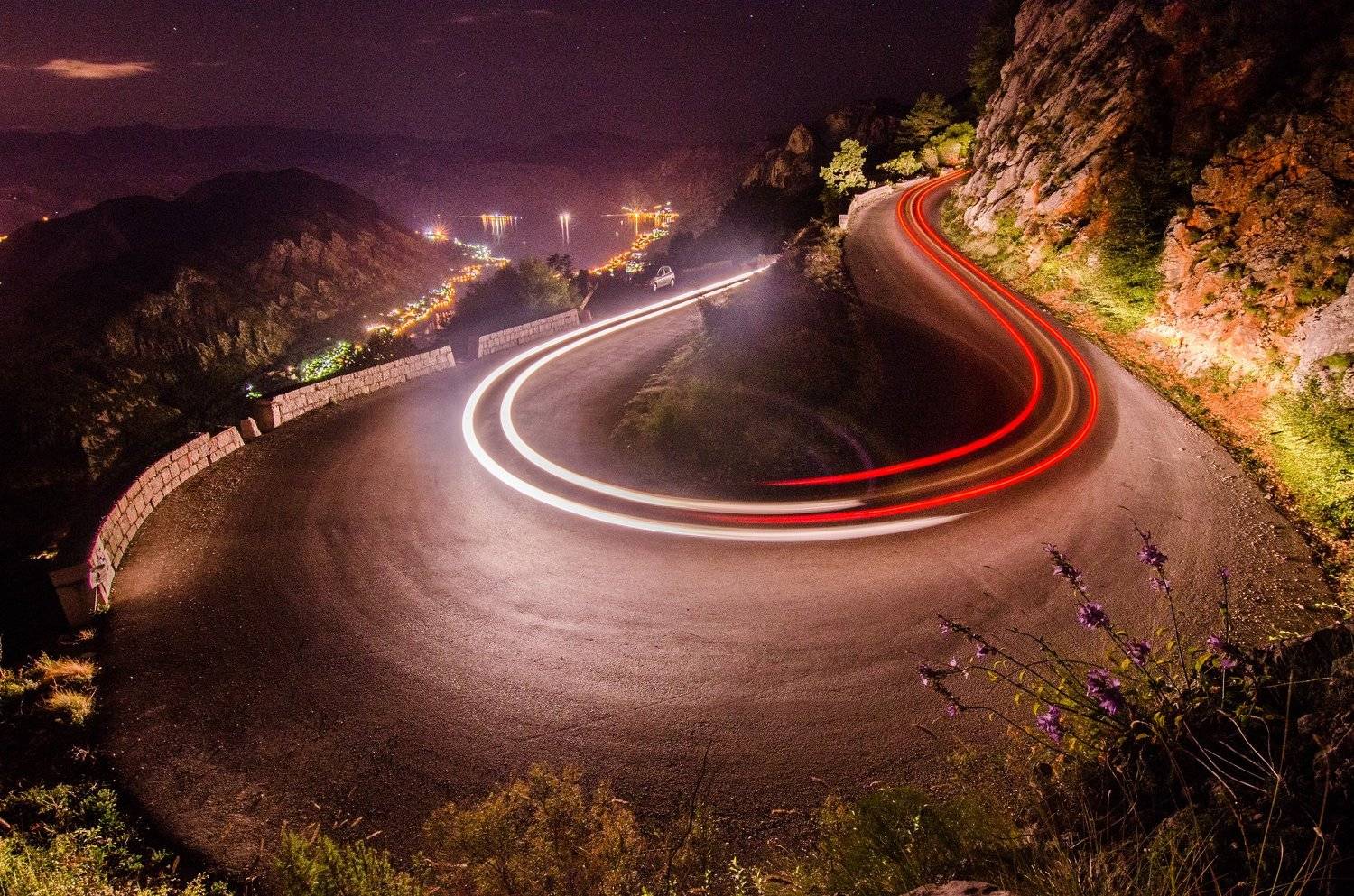 Черногория, пейзаж, ночь, горы, длинная выдержка, Вадим Шуварский