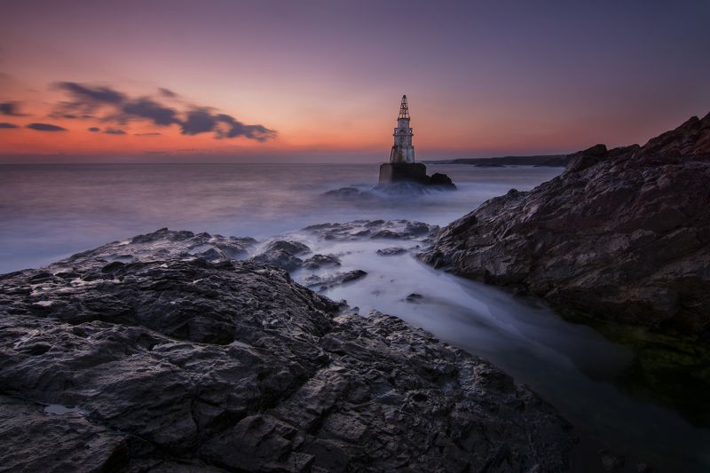 Bulgaria , sunrise , lighthouse , beauty , landscape, nikon Ahtopol Lighthouse before sunrise  фото превью