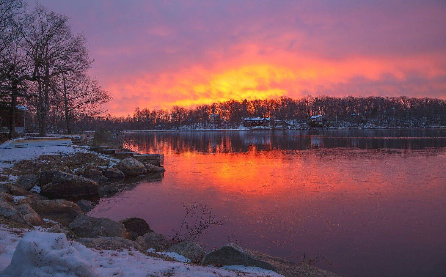 пейзаж,природа,восход,отражение,зима,озеро,лёд,, Антонина