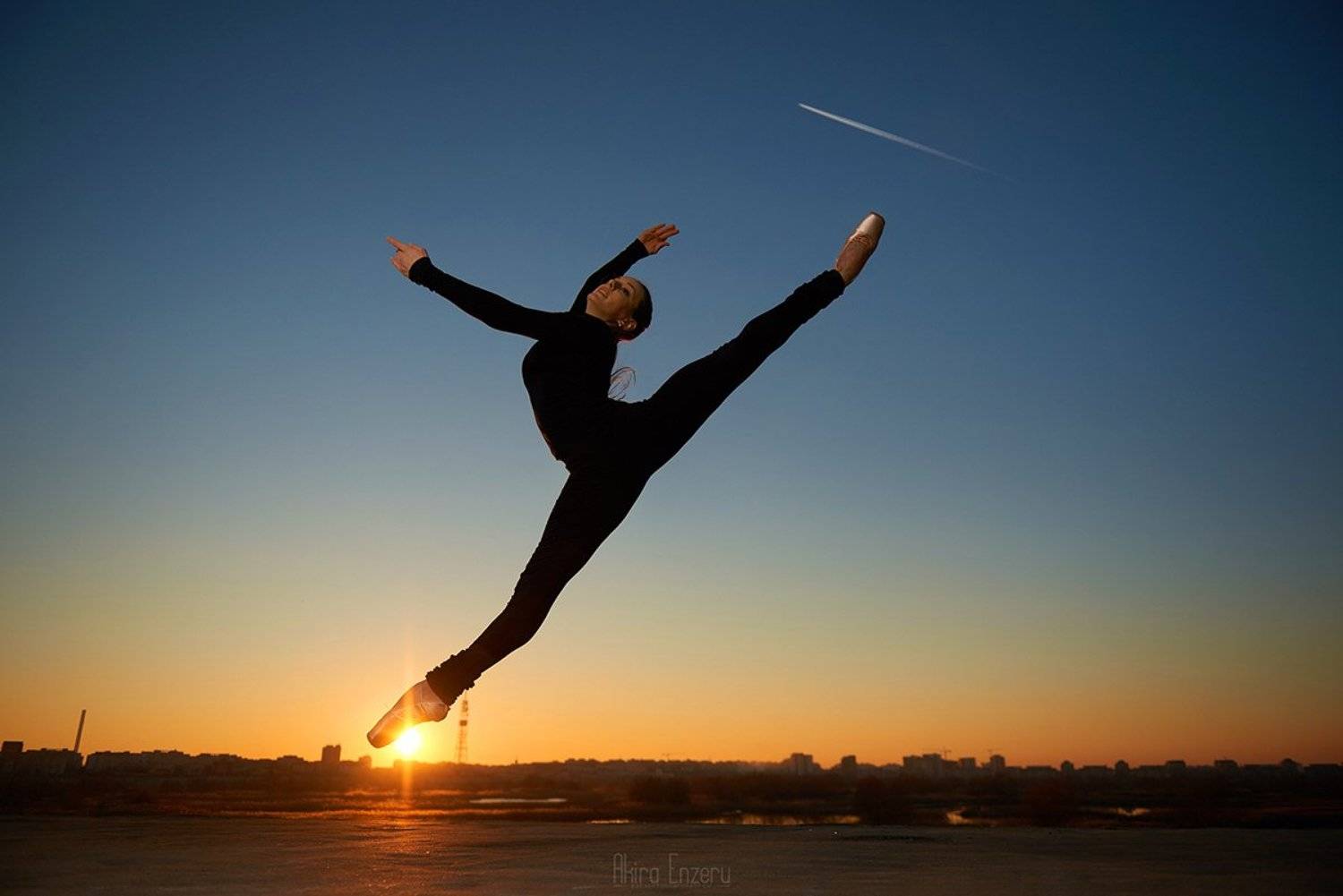 sunset, landscape, ballet, ballerina, dance, dancing,, Enzeru Akira