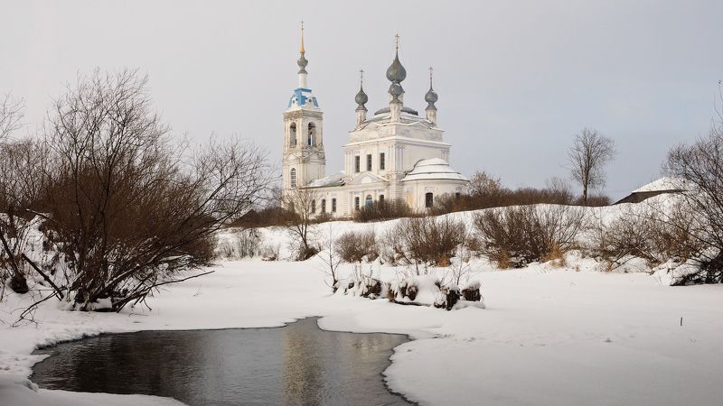 село савинское, зима, храм, снег, ярославль Сельские мотивы фото превью