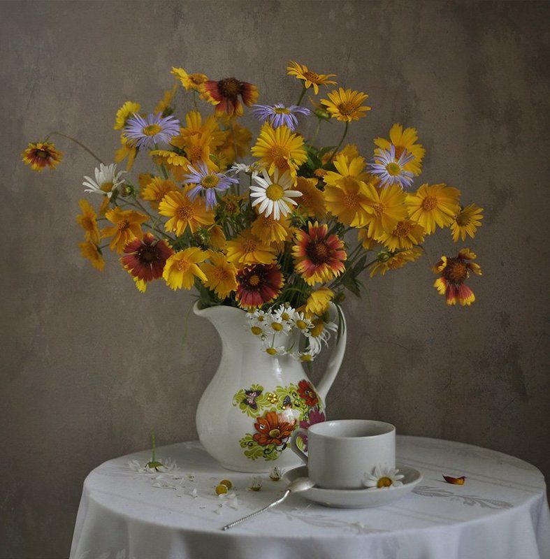 букет, лето, цветы Обласканы солнцем, умыты летним дождем... фото превью