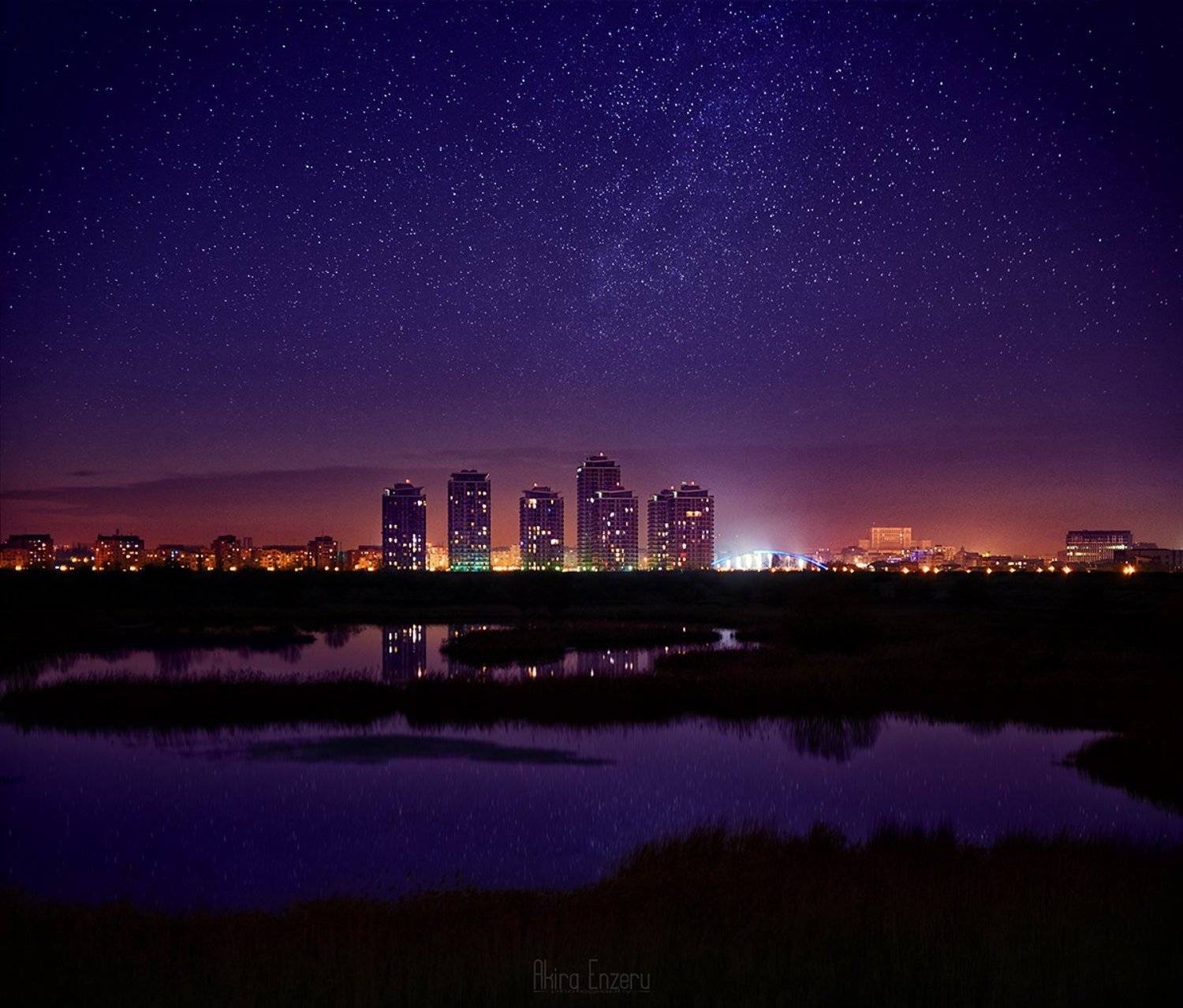 night, landscape,, Enzeru Akira