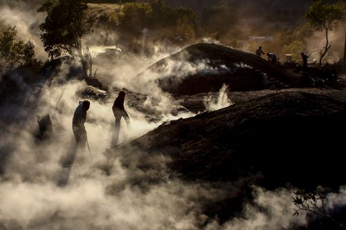 Wood charcoal workers