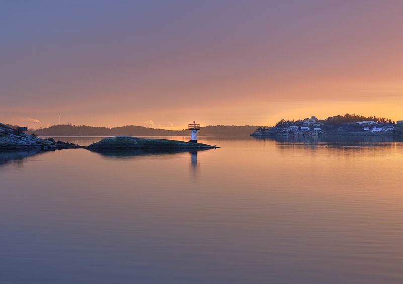 швеция, море, закат, штиль, спокойствие, фиолетовый, розовый, пурпурный А зори здесь тихие... фото превью