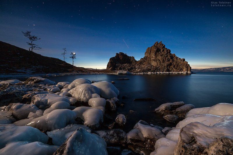 байкал, малое море, ольхон, лед, зима, шаманка, бурхан, Шаманка в лунном свете фото превью