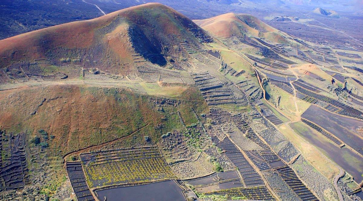 Канарские острова, Канары, Лансароте, вулкан, виноградники, Манча Бланка, Mancha Blanka, aerial, Борис Резванцев