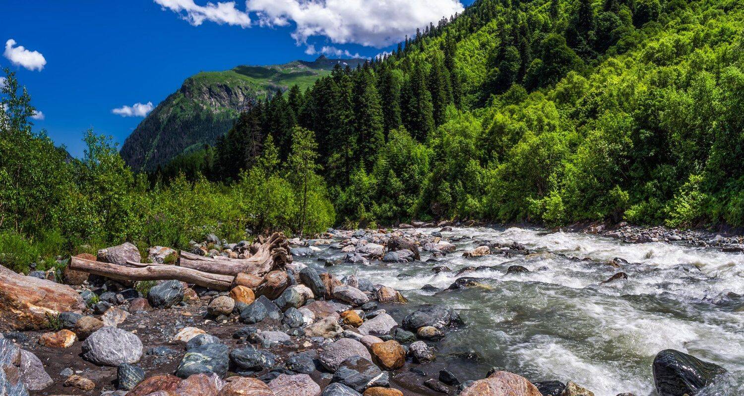 кавказ,река,горы,камни, Игорь Мелекесцев