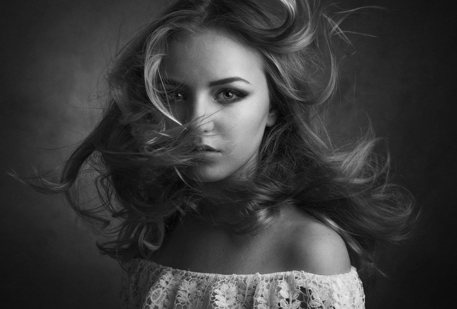 девушка, студия, свет, тень, объем, черно-белое, Александр Жосан