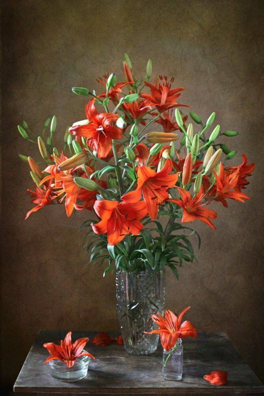 натюрморт, букет, цветы, лилии, Курочкина Диана