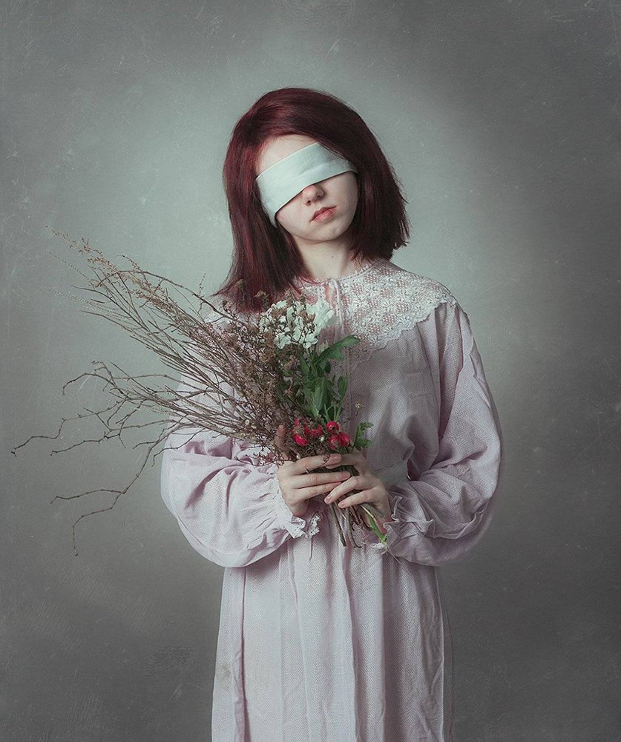 девушка, портрет, букет, Анна Северина