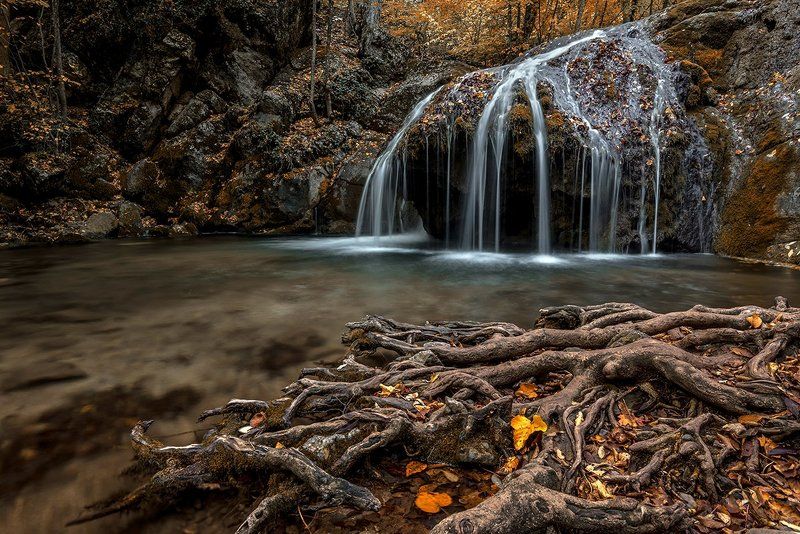 водопад, джур-джур, крым, вода, камни, пороги,осень, чаша, любви, Водопад фото превью