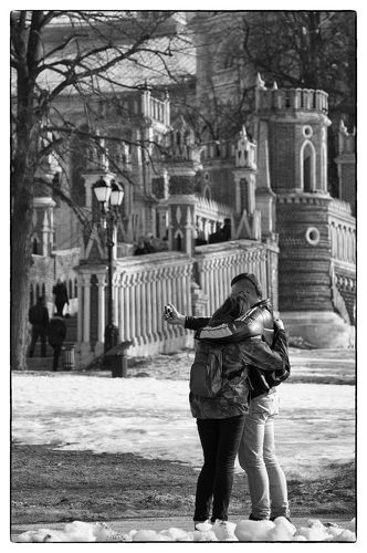 Walking among the Russians.
