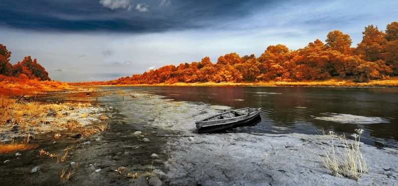 Длинные мели. Инфракрасная фотография. фото превью