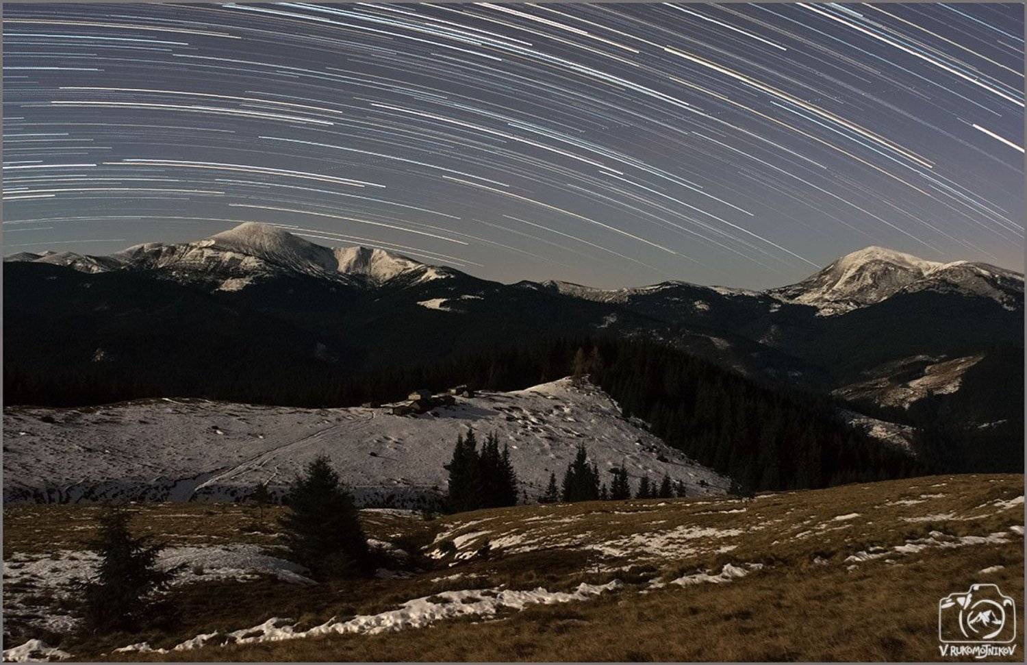 горы, карпаты, зима, черногора, кукул, звезды, ночь, треки,, Рукомойников Валентин