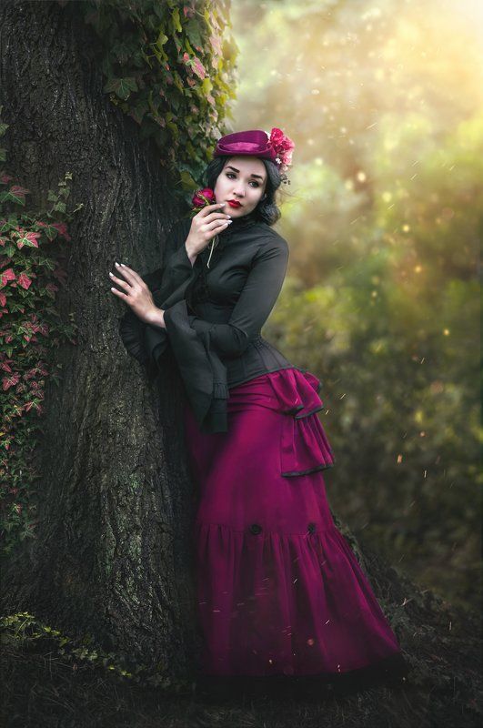 retro girl belleepoqe vintage greeen rose Lady Ophelia фото превью