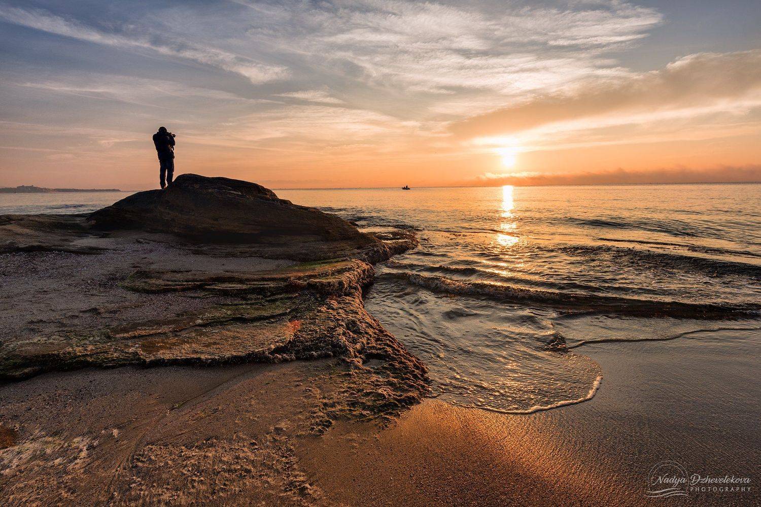 sunrise, sky, clouds, sun, sunlight, sea, seascape, Надя Джевелекова