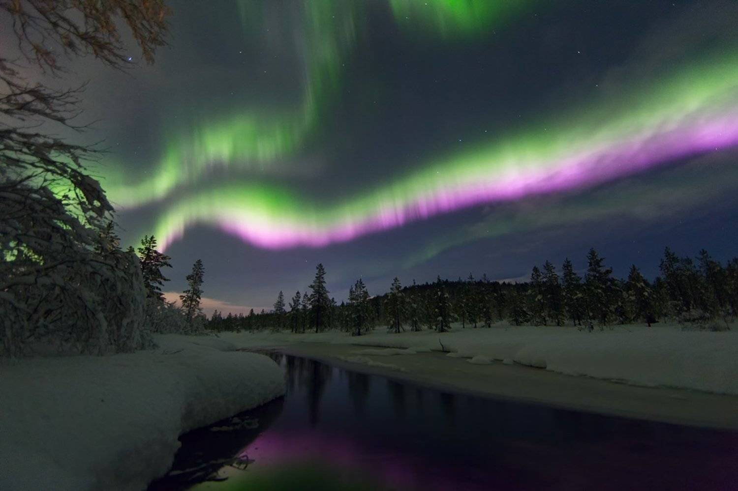 пейзаж, природа, кольский полуостров, полярное сияние, Любовь Трифонова