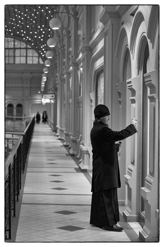 Walking among the Russians.
