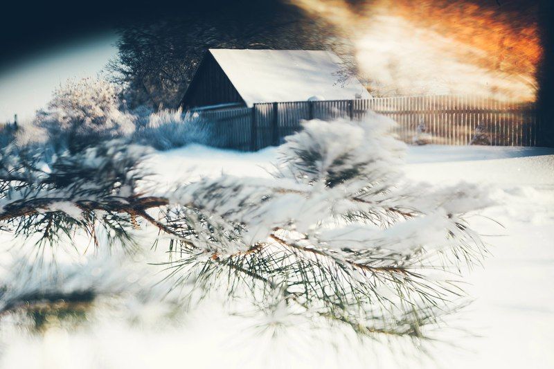 Зима в деревне фото превью