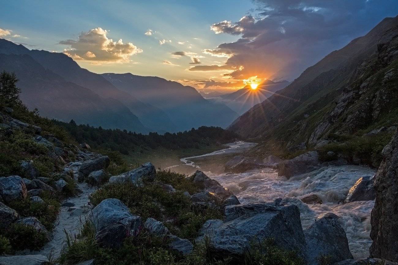 горы, закат, Эстелла