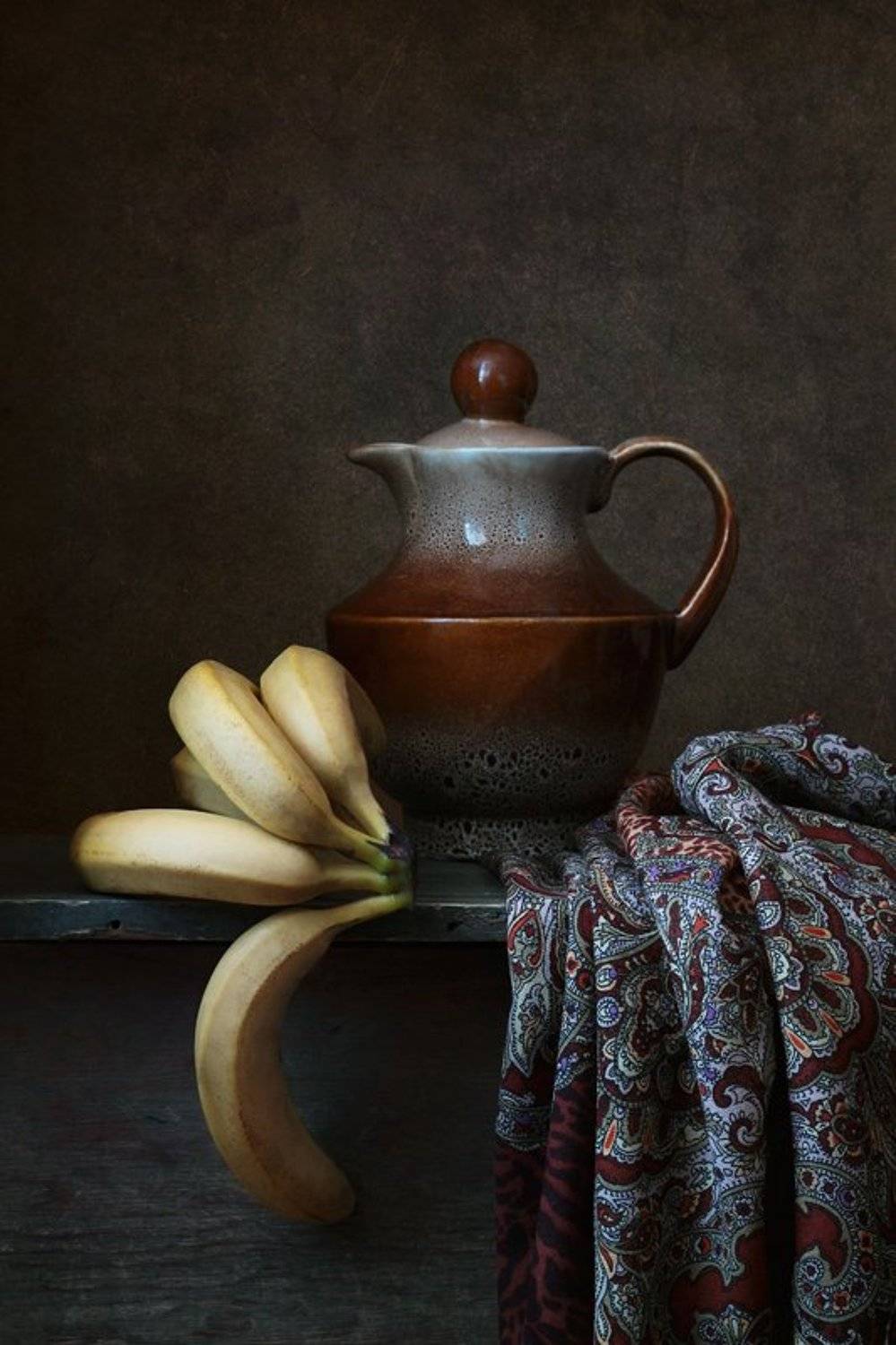 натюрморт, бананы, кувшин, Курочкина Диана