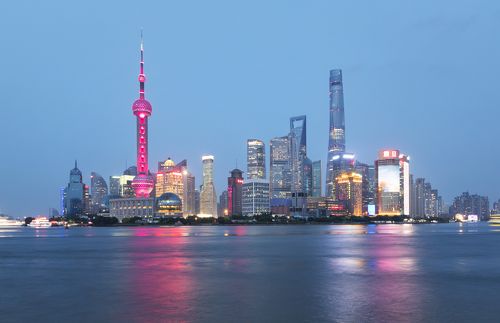 Shanghai in sunset