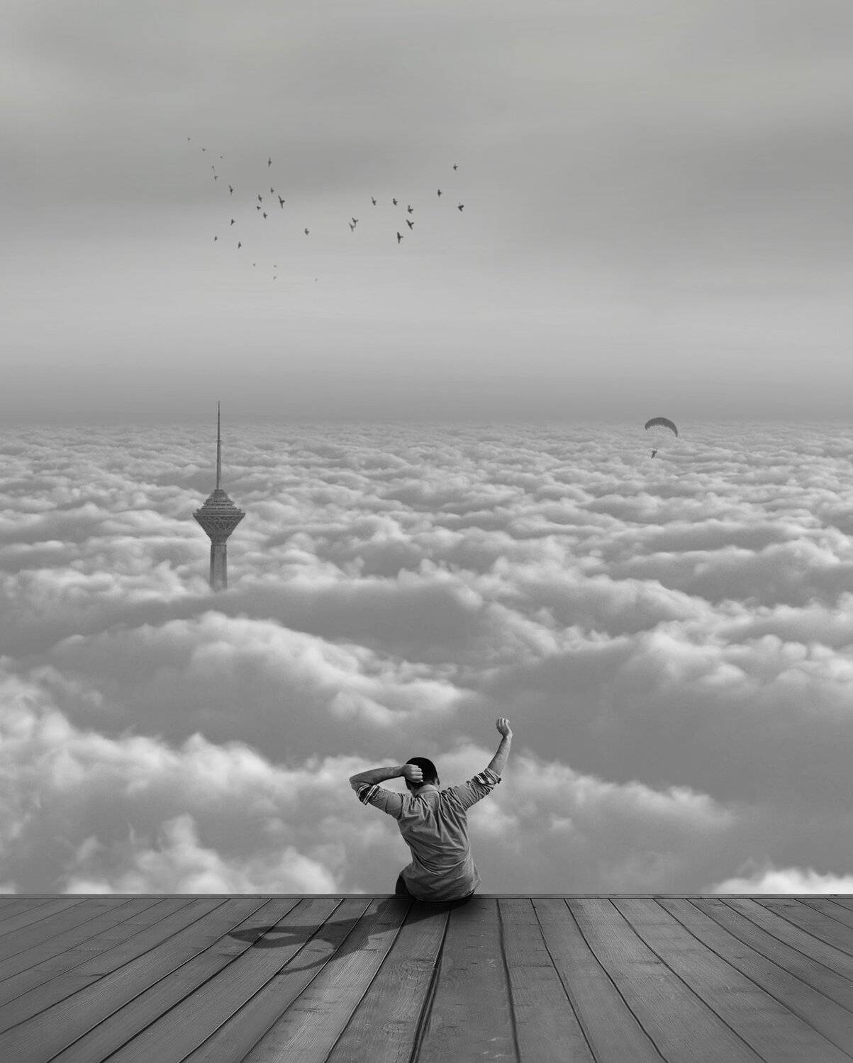 #man #cloudly #bnw #fine_art #sky #cloud #mehrzad_photo #hossein_mehrzad #black_and_white #b&w #editing #photoshop #creative #photo_art #digital #mehrzad #photography #creative_art #consept_art, Hossein Mehrzad
