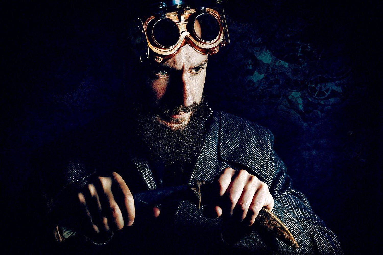 man, steampunk, knife. mood, portrait, Руслан Болгов (Axe)