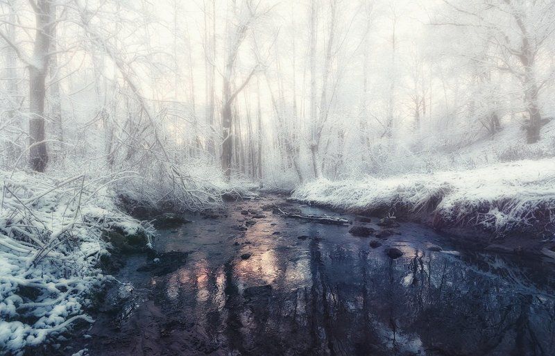 sunset,river,nature,winter,water sunset фото превью