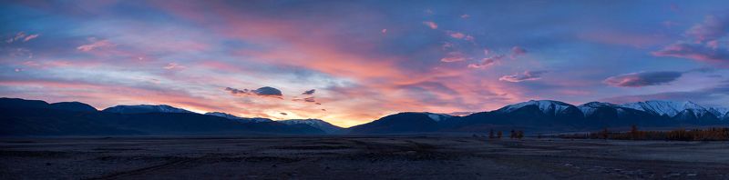 утро, рассвет, облака, осень, курайская степь, северо-чуйский хребет, горный алтай Pro две стороны рассвета в Курайской степи фото превью